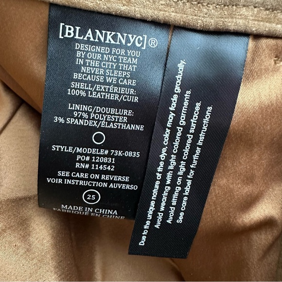 NEW BLANKNYC Pecan Brown 100% Genuine Leather Suede Mini Skirt 25 Boho NWT - Picture 14 of 15